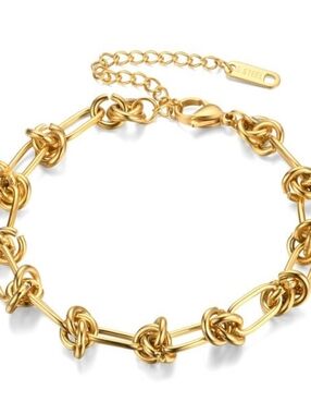 Bracelet, 18K Gold Plated Steel